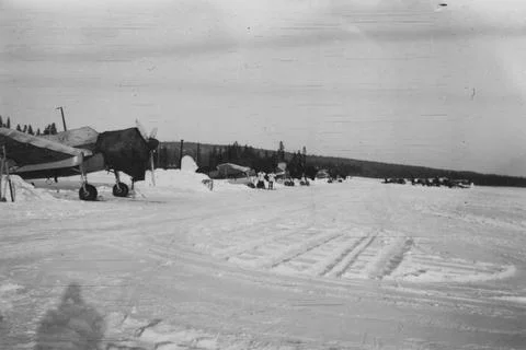 RECORD DATE NOT STATED  Several aircraft S 17 and 18 on an airfield in win... Foto stock