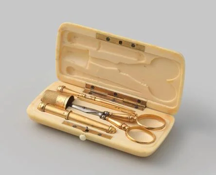 RECORD DATE NOT STATED  Sewing cigar niture consisting of scissors, a need... 写真素材