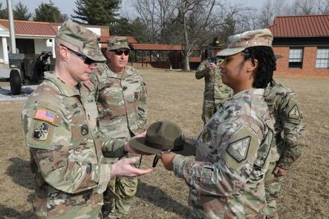RECORD DATE NOT STATED Sgt. 1st Class Ciarra Booker, acting first sergeant... Stockfoto's