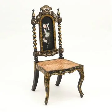 RECORD DATE NOT STATED Side Chair (England); papier mÃ¢chÃ , parcel gilt b 库存照片