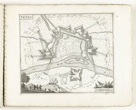 RECORD DATE NOT STATED  Siege Van Venlo, 1702, 1702 - 1703 print Map with ... Fotos Stock
