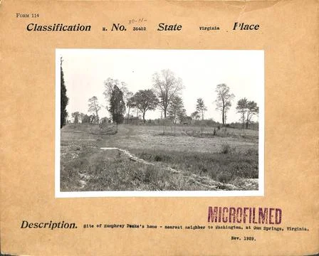 RECORD DATE NOT STATED Site of Humphrey Peake s Home. Original caption: Si... Stock Photos