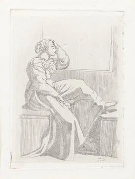RECORD DATE NOT STATED  Sitting woman by an open window, Cornelia Marjolin... Stock Photos