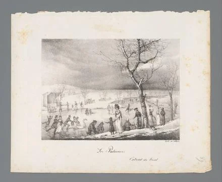 RECORD DATE NOT STATED  Skating fun on a Vaart, Unknown, 1823 print Paris ... Stock Photos