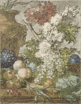 RECORD DATE NOT STATED  Sketch for a Still Life of Fruit and Flowers, Jan ... Stock Photos