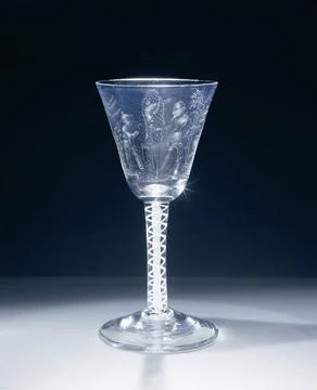 RECORD DATE NOT STATED  Slinger glass with two Chinese with a parrot, anon... Stock Photos