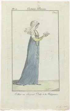 RECORD DATE NOT STATED  Snake collar. Voile to the nun, 1801 Woman with a ... Stock-Fotos