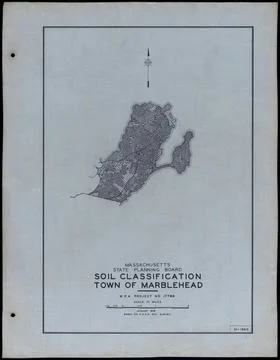 RECORD DATE NOT STATED Soil Classification Town of Marblehead , Roads, Cit... Stock Photos