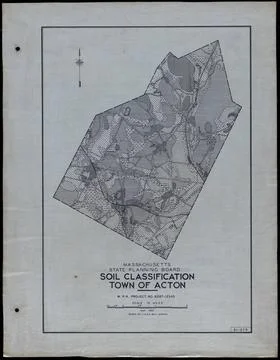 RECORD DATE NOT STATED Soil Classification Town of Acton , Roads, Cities a... Stock Photos