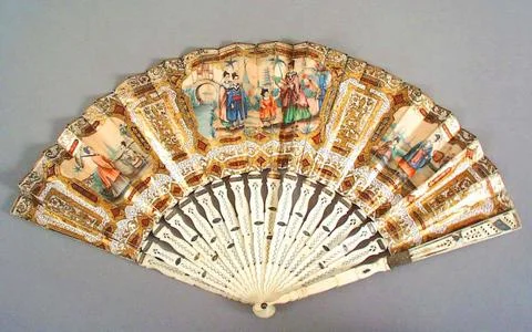 RECORD DATE NOT STATED Solfjäder SOL spring of paper in Chinese pattern wi.. Stock Photos