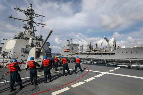 RECORD DATE NOT STATED SOUTH CHINA SEA (Sept. 24, 2022) Sailors handle a p... Photos