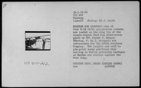 RECORD DATE NOT STATED  SP Joseph C. Kemper loads 2.75 white phosphorous r... Stock Photos