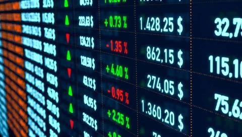 RECORD DATE NOT STATED Spreadsheet with financial data on the screen. Moni... Stock Photos
