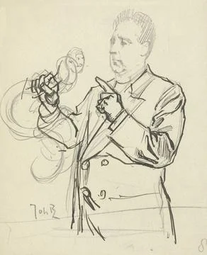 RECORD DATE NOT STATED  Standing man to the left, with nutcracker (?), Joh... Stock Photos