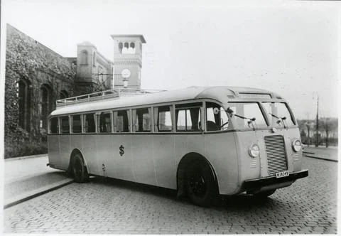 RECORD DATE NOT STATED State Railways, SJ Bus outside Malmö Central Statio.. Stock Photos