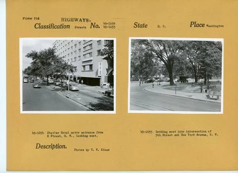 RECORD DATE NOT STATED Statler Hotel, Looking West into intersection. Orig... Stock Photos