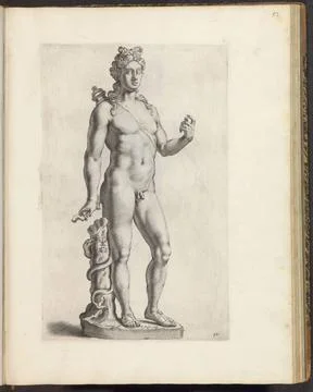 RECORD DATE NOT STATED  Statue of Apollo with arrow sleeve on the back, 16... 스톡 사진