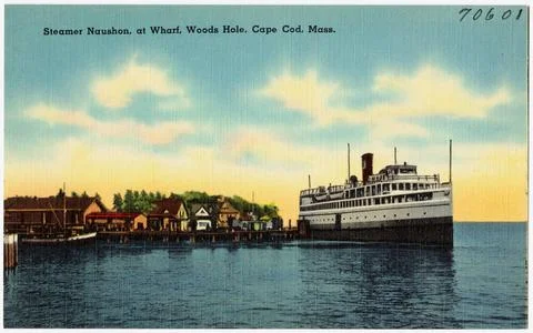 RECORD DATE NOT STATED Steamer Naushon at wharf, Woods Hole, Cape Cod, Mas... Stock Photos