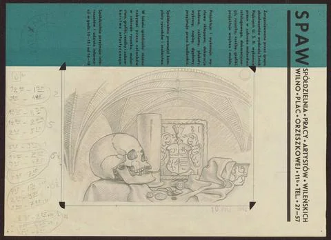 RECORD DATE NOT STATED  Still life with skulls, Sketches for graphics from... Stock Photos
