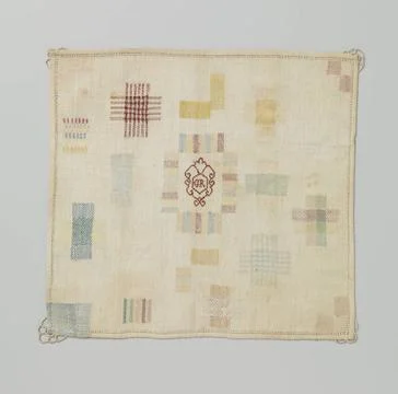 RECORD DATE NOT STATED  Stop patch of multicolored silk on linen, c. 1760 ... Fotos de archivo