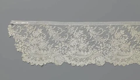RECORD DATE NOT STATED  Strip of needle side with volutes and peonies, ano... Foto stock