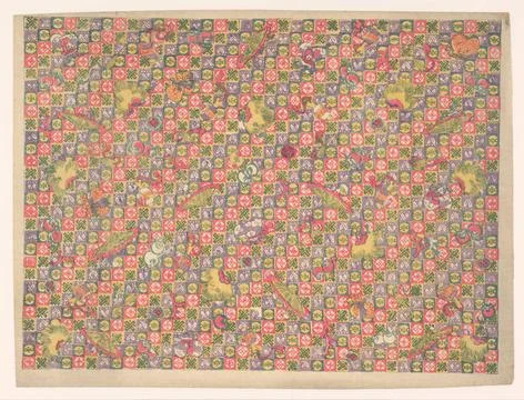 RECORD DATE NOT STATED  Strooi pattern of various objects (hats and kites)... Foto stock