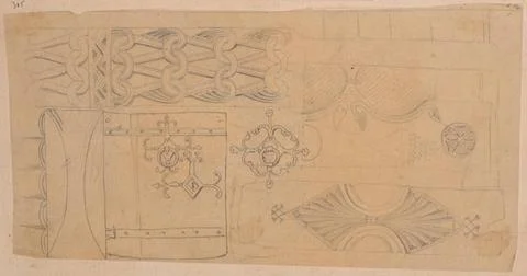 RECORD DATE NOT STATED  Studies of metal fitting patterns (16th century); ... Stock Photos