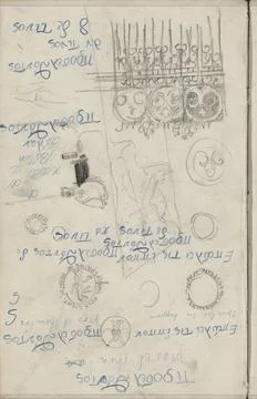 RECORD DATE NOT STATED  Study sheet, including with logos, c. 1895 Also a ... Stock Photos