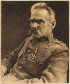 RECORD DATE NOT STATED  Study for graphics Portrait of Jozef Pi Sudski s m... Stock Photos