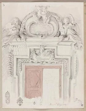 RECORD DATE NOT STATED  Study of architectural decoration of the door and ... Stock Photos