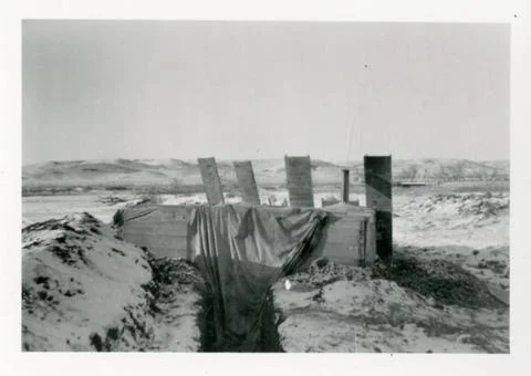 RECORD DATE NOT STATED Subzero Weather Means Enclosing Concrete Work and M... Stock-Fotos