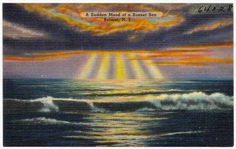 RECORD DATE NOT STATED The sudden mood of a sunset sea, Belmar, N. J. , Se... Stock Photos