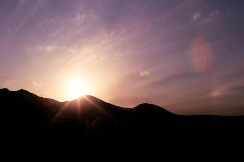 RECORD DATE NOT STATED The sun sets on a succesful day of parachute ops at... Foto stock