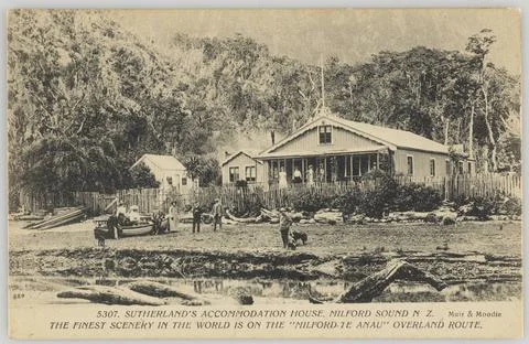 RECORD DATE NOT STATED  Sutherland s Accomodation House, Milford Sound, Ne... Stock Photos