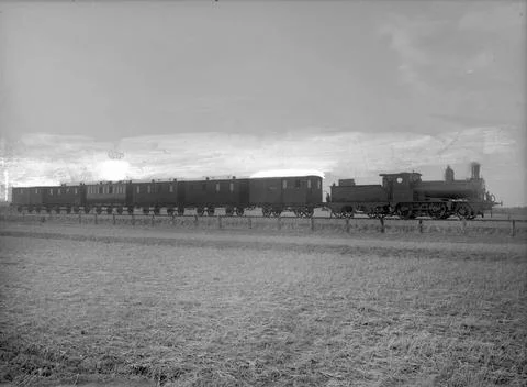 RECORD DATE NOT STATED SWB A2 6. Steam locomotive with old train set. The ... Stock Photos