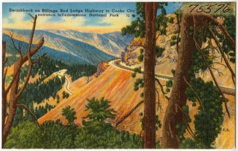 RECORD DATE NOT STATED Switchbacks on Billings, Red Lodge Highway to Cooke... Stock Photos