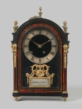 RECORD DATE NOT STATED  Table clock, veneered with turtle and black pear w... Stock Photos