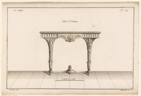 RECORD DATE NOT STATED  Table with floral pattern, Pierre Gabriel Berthaul... 스톡 사진