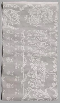 RECORD DATE NOT STATED  Tablecloth, fragment, with pattern of grape and fl... Stock Photos