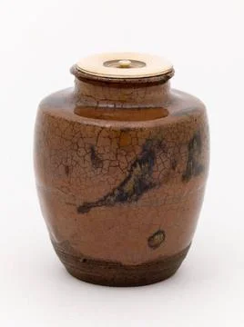RECORD DATE NOT STATED  Tea powder jar. Sandstone, brown covered. Paris, C... Stock Photos