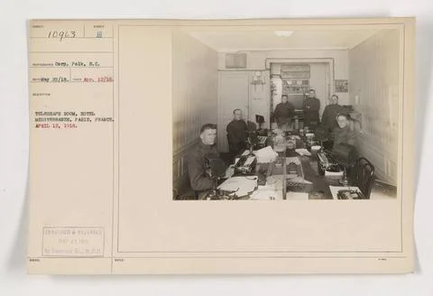 RECORD DATE NOT STATED  Telegraph Room at Hotel Mediterranee, Paris, Franc... Stock Photos