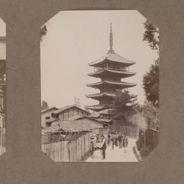 RECORD DATE NOT STATED  Temple complex with a pagoda, Japan, c. 1890 - In ... Fotos Stock