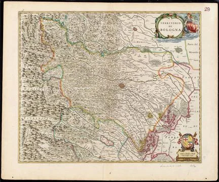 RECORD DATE NOT STATED Territorio di Bologna. Map of the Emilia-Romagna re... Stock Photos