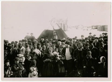 RECORD DATE NOT STATED Text on the back of the photo. Patch meeting in Juk... Stock Photos