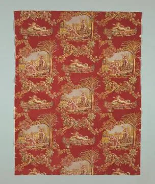 RECORD DATE NOT STATED Textile; cotton; Height of repeat: 15 inches. Copyr... Fotos Stock