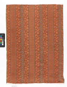 RECORD DATE NOT STATED Textile; silk, metal thread; Warp x Weft: 73 x 53 c... Stock Photos