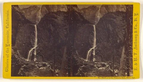 RECORD DATE NOT STATED Third or Lower Yosemite Falls, 600 ft. high. Yosemi... Stock Photos