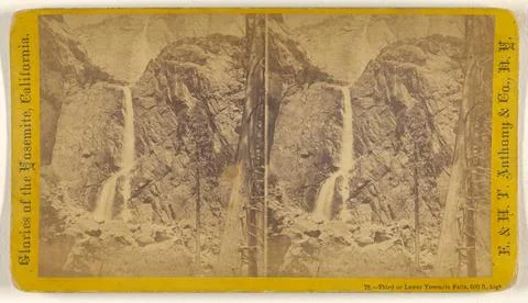 RECORD DATE NOT STATED Third or Lower Yosemite Falls, 600 ft. high.. Attri... Stock Photos
