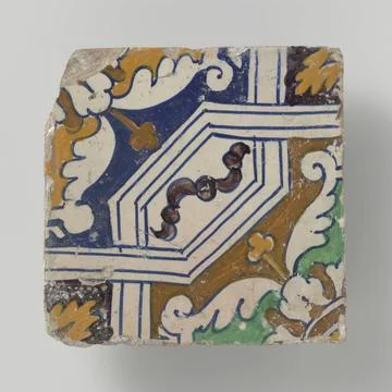 RECORD DATE NOT STATED  Tile with leaf motifs, anonymous, c. 1560 - c. 160... 写真素材
