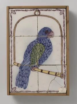 RECORD DATE NOT STATED  Tile tableau with parrot, anonymous, c. 1730 - c. ... Stock Photos